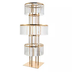43.31 In. H, Gold 5-Tier Iron Acrylic Decorative Stand Wedding Party Event Table