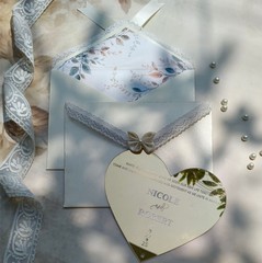 Personalized Gold Mirror Vintage Acrylic Invitations 2026 & Ivory Lace Envelopes