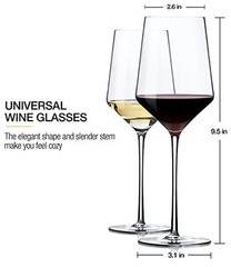 White Wine Glasses Set of 4- Modern Crystal Hand Blown Wine Glass-15 oz,Thin
