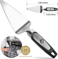 Versatile Dessert Slicer – Stainless Steel Pie Server with Black Steel Handle