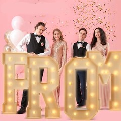 4 Pcs 4ft Graduation Decorations 2025 Prom Marquee Letter Lights Sign LED Mar…