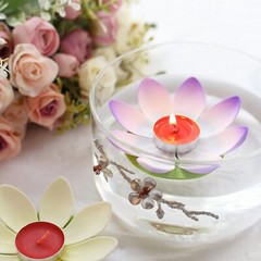 10 Lotus Flower 5″ ASSORTED Colorful Tealight Floating CANDLES Party Decorations
