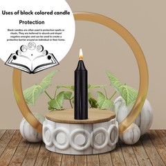 Box of 12 Black Candles | 4 inches Tall & 3/4 inch Diameter Set 12,
