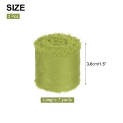 3 Rolls Silk Satin Ribbon, 1.5″ 7 Yards Chiffon Fabric Ribbon Olive Green