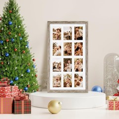 12 Opening 4×6 Distressed White Collage Picture Frames Set of 2, Multiple Fra…
