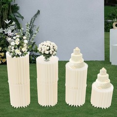 7Pcs Foldable Paper Column Display Stands Round Cylinder Wedding Flower Stands