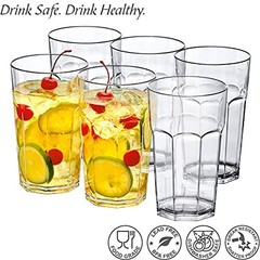 – Affinity – 20-Ounce Plastic Tumblers (Set of 6), Clear All-Clear, 20 oz
