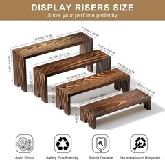 Vecxoty 2 Set Wooden Tiered Risers Display Stands For Vendor Eventsstackable