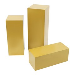 3 Pcs Metal Display Pedestal Stands, Display Pillars For Birthday Party Wedding