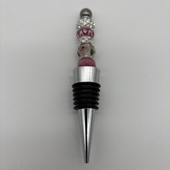 10PCS Beadable Wine Stoppers, Beaded Bottle Cap Zinc Alloy Silver+black Reusable