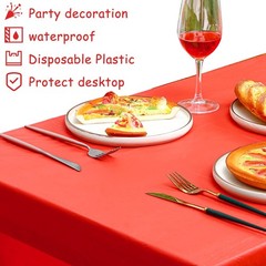 Haull 18 Pack Assorted Color Disposable Plastic Tablecloths 54 x 108 Inch Rec…