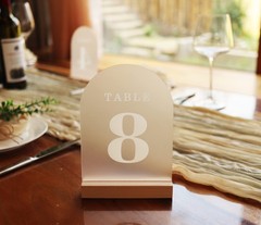 ORGANTEAM Wedding Table Numbers 1-10, Acrylic Number Frosted White Font