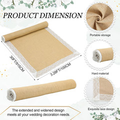 3.3Ft X 30Ft Burlap Wedding Aisle Runner Outdoor for Wedding Ceremony Wide Natur