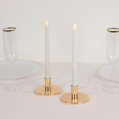 2 Gold Metal Taper Candle Holders Wedding Party Events Favors
