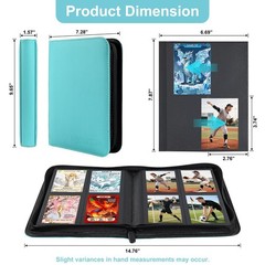 Byster 4 Pocket Card Binder Premium Pu Trading Card Binder Zipper 160 Capacity