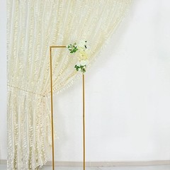 8 ft x 8 ft IVORY Leaf Petal Taffeta Backdrop Drape CURTAIN Panel Party