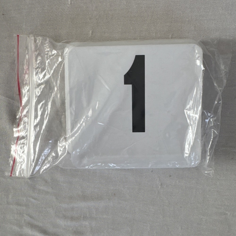American Metalcraft Double Sided Table Numbers, 4″x4″ White With Black Numbers