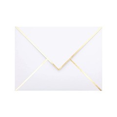 A7 Envelopes – V Flap Foil Border Luxury Mailing for 25 Pack, White