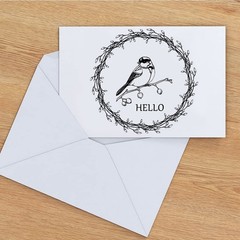Estivaux Fall Flowers Wreath Birds Clear Stamps for Card Making and Journalin…