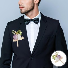 4 Pcs Pocket Boutonniere Wedding Decor Bridegroom Brooches Fake Flower