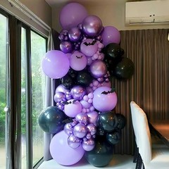 Balloons, 12 Inch Dark Purple Light Balloons with Metallic Purple Purple Black