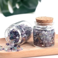 Magic Season Decorative Round Glass Bottles with Cork Stoppers (2 1.7 fl oz.