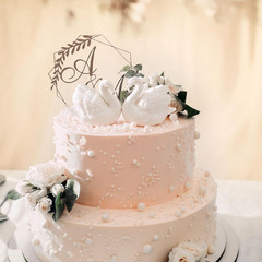 Hoteam 2 Pcs Swan Cake Topper Couple Wedding Cake Toppers Decor Vintage Elegant