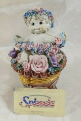 (2000) DREAMSICLES «Full Blossom» 11729 4 1/2″ hinged trinket box resin