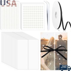 Pearl Wedding Invitation Kit W/ Vellum Jackets Ribbon & Pearl Stickers 50 Sets