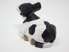 Bull Cow Farm Cake Topper Bride Groom Love Wedding Engagement Carved Wood Statue