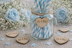100 qty 1″ It’s A Boy! Wood Hearts Table Confetti Wooden Wedding Decor