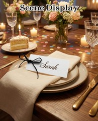 100 PCS Name Place Cards Table Setting Velvet Ribbon Wedding Party 3.94″x1.57″
