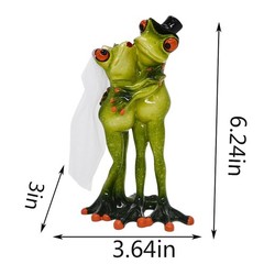 Funny Frog Figurine Wedding Cake Topper – Cute Desk Decor for Living Room & Bedr