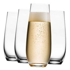 Champagne Glasses, European Made Champagne Glass, Stemless 7.8 Ounces