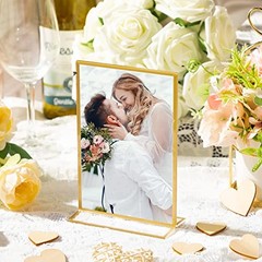 24 Pack Gold Acrylic Sign Holders, Gold Picture Frame, 4 x 6 Inch Vertical
