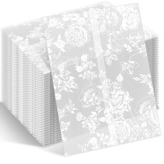 Fullhawl 100 Pcs Vellum Jackets Bulk for 5×7 Invitations 5 x 7 inches, rose