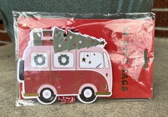 My Mind’s Eye Christmas Tree Volkswagen Bus 12 Pink Red Gift Tags w/ Twine New