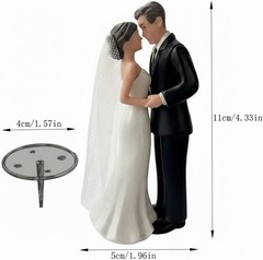 Romantic Wedding Bride & Groom Cake Topper Vintage Elegant Couple Figurine Decor