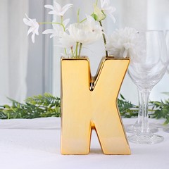 GOLD 6″ Ceramic K Symbol Flower VASE Table Centerpiece Party Events Decorations