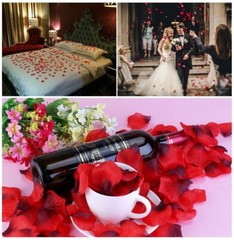 1000PCS Red Artificial Fake Rose Petals Wedding Event Romantic Night Party Decor