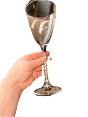 Diamond Stemmed Wine Glasses 2 Wedding Bride Groom Holiday Cocktail Heavy