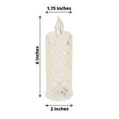3 Warm White 6″ LED Battery Operated Rose Halo Pillar Candle Lights Party Events