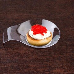 Plastic CLEAR Handled Round Mini 4″ PLATES with Handles Party Wedding Catering