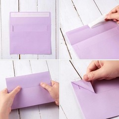 50 Pack 5 x 7 Envelopes Colored Self Seal for Wedding, One Size, Light Purple