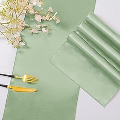 6 Pack Satin Runners 12 x 108 Inch Bright Silky Smooth 12″ x 108″ Sage Green