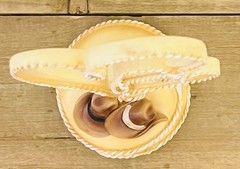 Western Themed Wedding Cake Topper Cowboy Hats & Rope