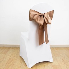 10 TAUPE Satin CHAIR SASHES Ties Bows Wedding Ceremony Reception Decorations