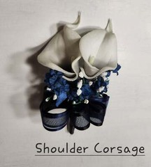 Navy Blue Black White Rose Calla Lily Bridal Wedding Bouquet Accessories