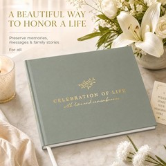 Sage Funeral Guest Book Celebration of Life Memorial Sign In Book