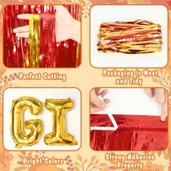 Thanksgiving Foil Fringe Curtains with Balloons, 2 Pack 3.3×6.6ft Thanksgivin…